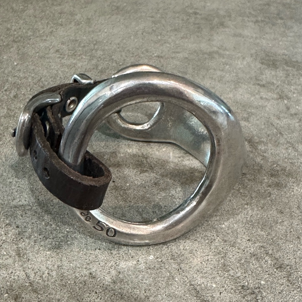 Uno de 50 Silver and Leather Bracelet